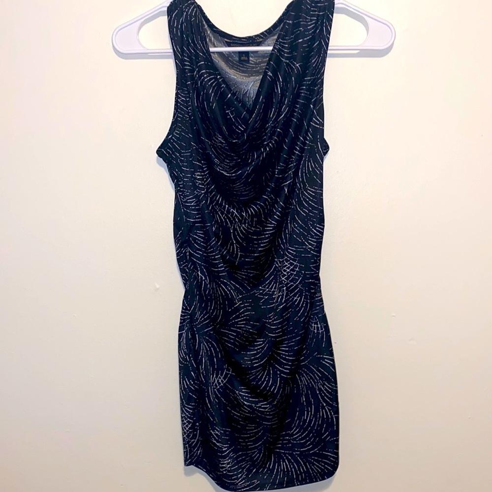Small Banana Republic Black/Silver Pattern Shiny Stretchy Slinky Sleeveless